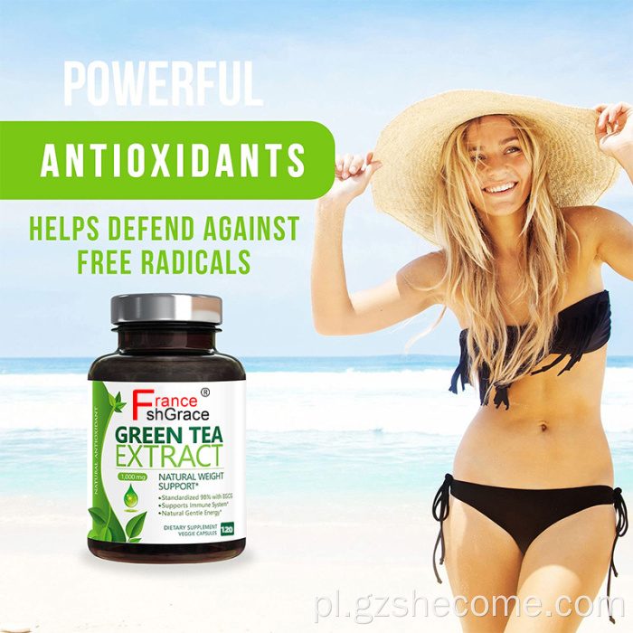 Kapsułki ekstraktu z zielonej herbaty wytrzymałość na naturalną energię